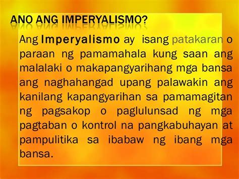 imperyalismo slogan tagalog|Kolonyalismo at imperyalismo ppt .